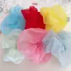 Nian Nian Dulce Fresco Color Caramelo Organza Estilo Coreano Anillo para el Pelo de Intestino Grande Goma para el Pelo