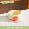 Lindo Tazón de Cerámica para Uso Doméstico 2025 Serie Hora de la Fruta Esmalte Amarillo Nuevo Tazón de Arroz Tazón para Comer Exquisito Tazón Pequeño