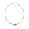 Collar de plata rota con perla estilo francés para mujer, ligero, lujoso, de alta gama, elegante, estilo frío, cadena de clavícula distintiva que combina con todo.