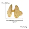 Anel de titânio e aço europeu e americano de nicho com design criativo de asa, estilo personalizado, banhado a ouro, não desbota, com abertura, anel de aço inoxidável à prova d'água