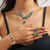 Moda feminina europeia e americana colar de flor roxa brincos pulseira conjunto acessórios para noiva banquete de casamento fabricantes atacado