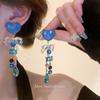 Pendientes de borlas largas y elegantes de Corea del Sur con un alto sentido de la celebridad de Internet, pendientes de personalidad femenina con estilo moderno, joyería de oreja 925 al por mayor