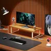 Prateleira de Armazenamento para Mesa, Suporte para Monitor de Computador, Organizador de Teclado, Suporte para Laptop