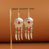 Brincos Étnicos Boêmios Europeus e Americanos, Brincos Longos de Metal com Franjas, Brincos da Moda Estilo Exótico Atacado