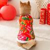 Invierno Chai Perro Perro Mediano Golden Retriever Labrador Perro Grande Noreste Flor Grande Chaqueta de Algodón Cálida Ropa para Mascotas de Año Nuevo