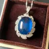 Joia Huabi Nova 2024 Base de Cobre Banhada Tipo Gelo Diamante Temperamento Fluorescente Conjunto de Calcedônia 15*20