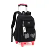 Nova mochila com rodinhas para alunos do ensino fundamental, do terceiro ao sexto ano, com rodas removíveis para subir escadas com facilidade, design leve e grande capacidade.; também adequado como mochila para alunos do ensino fundamental II