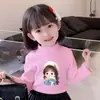 Estilo Nuevo 2025 Estilo Infantil Estilo Niñas Camisetas Interiores de Terciopelo para Primavera y Otoño para Niños Mayores y Niñas Camisetas de Manga Larga
