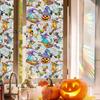 Xcbl075 Pegatina Electroestática de Vidrio Colorida de Halloween Transfronteriza PVC Arcoíris Bruja Calabaza Decoración de Ventana Festiva