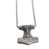 Collar de pareja casual personalizado para hombres y mujeres con colgante de martillo de Thor de acero de titanio combinable con todo de estilo hip hop popular de moda europea, americana, japonesa y coreana.
