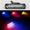 Luz de Señalización Parpadeante Ultradelgada para Camión, Coche, Motocicleta, Luz Lateral, Luz de Advertencia Roja y Azul, 6 LEDs, Piloto, Luz de Advertencia de 16 Modos
