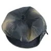 Enviado desde China, gorra de mezclilla de ala ancha estilo newsboy con botones deshilachados degradados de alta gama coreana, gorra octagonal tipo pico de pato para otoño, moderna