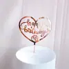 Decoración de pastel de cumpleaños de acrílico inglés color oro rosa transfronterizo, Factory Direct, estilo ins simple