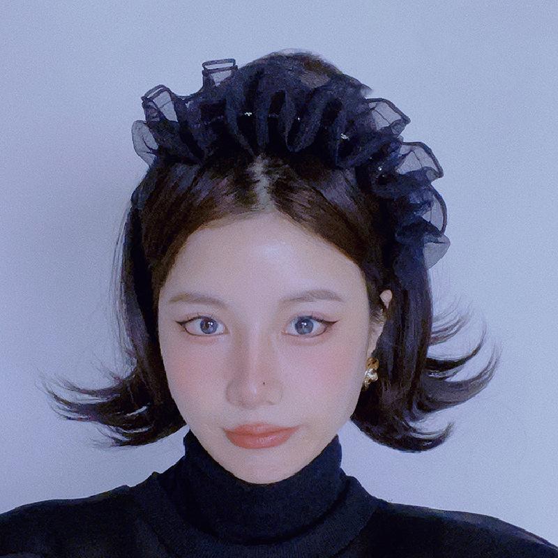 2303059 (1)设计师配饰2023春季头箍仙女黑色网纱