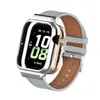 Adequado para Pulseira Honor Watch 5, Caixa de Metal Honor Smartwatch 5, Pulseira Elegante Lisa de Couro Microfibra