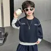 Q197 Sudadera Nueva de Primavera y Otoño para Niños, Estilo Coreano para Niños Pequeños, Moda, Manga Larga, Jersey, Ropa Casual para Niños