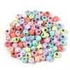 Contas Redondas de Acrílico com Diamantes, Contas com Furo Grande, Acessórios para Joias DIY Feitos à Mão, Contas Soltas, Contas com Furo Grande Cravejadas de Diamantes