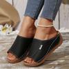 Sandalias de Chanclas de Suela Gruesa Empalmadas de Una Línea Estilo Nuevo Transfronterizas del Sudeste Asiático para Mujer Comercio Exterior Sandalias de Playa de Cuña Simples para Exterior