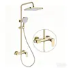 Juego de Ducha Dorado Cepillado Cabezal de Ducha Simple Sin Soporte de Barra Todo Cobre Baño del Hogar Inodoro Cabezal de Ducha Minimalista que Aumenta la Presión