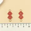2025 Año Nuevo Aleación Rojo Linterna de la Fortuna Petardo Cuentas Hecho a Mano DIY Pareado de Doble Cara Accesorios Auspiciosos Colgante