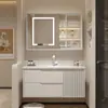 Novo gabinete de banheiro e combinação de vaso sanitário, lavatório na cor creme, lavatório inteligente e simples, cuba de cerâmica integrada