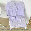 Toallas Lindas de Dibujos Animados para Uso en Casa, Toallas de Baño Suaves y Absorbentes, Toallas Faciales Bordadas de Terciopelo Coral, Gorro de Secado de Cabello para Pareja