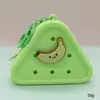 Bolsa de Silicone com Furo Estilo Desenho Animado Mini Carteira de Moedas Bolsa de Cosméticos DIY Bolsa para Fones de Ouvido Pingente de Chaveiro Presente