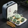 Juego de té de viaje portátil, juego de té Kung Fu, venta al por mayor, estilo japonés, taza exprés para exteriores, regalo de empresa para vacaciones