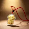 Año de la Oveja Dinero para Gastar Colgante para Teléfono Lámina de Oro Puro Dibujo Animado Mini Colgante de Cordero Llavero de Bolso Conductor de Tráfico Recuerdo Regalo