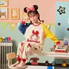 Suéter de Algodón Holgado para Primavera y Otoño para Niños y Niñas de Tallas Mediana y Grande Ropa de Casa Pijamas Pantalones de Manga Larga de Dibujos Animados para Adolescentes