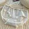 Ropa Interior Bacteriostática de Algodón Puro para Mujer Dulce Estilo Japonés de Cintura Media 100% Algodón Transpirable Antibacteriano Bombas de Estudiante Chica Bragas