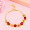 Joyería de Oro de Arena Vietnamita, Accesorios de Latón Chapados en Oro, Pulseras Incrustadas con Piedras Preciosas, Accesorios de Mano de Moda para Mujer, Venta al por Mayor de Fabricantes