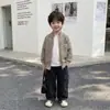 Chaqueta Infantil 2026 Otoño Nueva Estilo Coreano Sudadera Rayada con Cuello Alto para Niños y Niñas Chaqueta Casual con Cremallera para Niños Pequeños