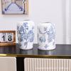 Jingdezhen Porcelana Azul y Blanca Jarrón de Cerámica Nuevo Estilo Chino Sala de Estar Entrada del Hogar Decoración de Mesa de Comedor Adornos de Flores Hidropónico