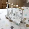 Prateleira de Vidro Criativa para Sala de Estar Cabide para Xícara de Chá Rack de Armazenamento Invertido para Copo de Água com Bandeja para Copo de Cerveja e Xícara de Café