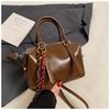 Bolso Retro de Cuero de Cera de Aceite de Alta Gama para Mujer 2025 Nuevo Otoño e Invierno Combinable para Viaje Bolso Cruzado para Viaje Portátil Bolso Boston