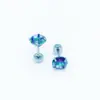 Pendientes de Acero de Titanio 316 con Forma de Disco Redondo, para Cruce de Fronteras Europeas y Americanas, con Tachuelas de Zirconia de Colores para Hélice Auricular, Tachuelas Cocleares, Joyería para el Oído, Venta Directa al por Mayor