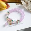Doce Simples Fresco Estilo Coreano Miçangas Moda Pulseira de Namorada Pedra Cristal Cobre Micro-cravado Escolha Pulseira