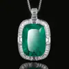 2026 Nuevo Producto Zhuang Shengsheng Joyería Base de Cobre Chapado en Oro Esmeralda Sintética Colgante de Lujo Ligero Collar Piedra Principal 20*28