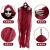 Decoración de Halloween transfronteriza: Accesorios de arreglo de escena de fantasma colgante de calavera vestida de rojo, decoraciones colgantes de fantasma de terror, fantasma colgante de calavera