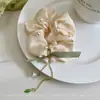 Goma para el pelo con lazo dulce para niñas, elegante goma de encaje para coletas bajas y peinados de moño
