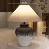 Ornamento de Vento Silencioso Estilo Japonês Sala de Estar Estudo Luminária de Cabeceira Pote de Porcelana Feito à Mão Vasos de Flores Luminária de Mesa de Cerâmica para Hotel Pousada