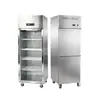 Congelador Comercial de Porta Dupla Refrigerado Vertical com Porta Superior e Inferior Geladeira para Conservação de Vegetais, Carnes, Frutos do Mar e Bebidas