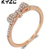 Fornecimento transfronteiriço de joias de moda europeias e americanas anel de ouro rosa anel de moda Joker anel de laço com zircônia microincrustada