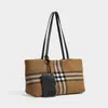 Bolsa Tote de Gran Capacidad 2026 Nueva Casual Versátil Elegante de Un Solo Hombro Rayada Cuadrada para Viajes Cotidianos Bolsa para Mujer