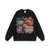Camiseta de manga larga lavada estilo hip-hop americano de High Street, estilo nacional, estilo vintage, estilo antiguo, para hombre y mujer, otoño.
