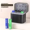 Batería Recargable Popular Transfronteriza de Níquel-Metal Hidruro de 1.2V AA Compartimento de Carga Inteligente AA Pantalla de Luz LED Adecuado para Batería de Litio Flash