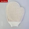 Luvas de banho de apontar de cor natural Luvas de banho de apontar de cor natural Toalha fina de poliéster Luvas de banho de esponja de apontar