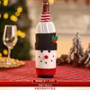 Decorações de Natal: Capas de garrafa de vinho do Papai Noel, capas protetoras de tricô para vinho tinto e champanhe, decoração de atmosfera festiva para hotéis e restaurantes