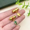 Colgante de tres vías de bambú mate dorado estilo chino, hebilla hecha a mano DIY para Hanfu Cheongsam
